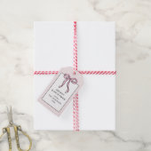 Schattige Coquette Roze Strik Prettig Kerstfeest Cadeaulabel (Met Touw)