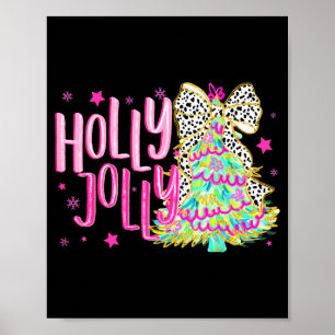 Schattige Coquette Strik Meisjes Kerstboom Prettig Poster