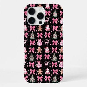 Schattige Coquette Strik Roze Kerstmis Kerstman Pe iPhone 16 Pro Max Hoesje