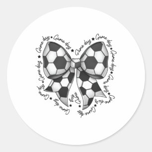 Schattige Coquette Strik Vrolijke Speldag Voetbal  Ronde Sticker
