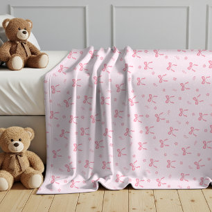 Schattige Coquette Strikjes en Bloesems Fleece Deken