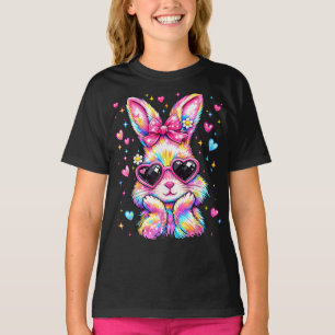 Schattige Coquette Tie Dye Konijn Paashaas T-shirt