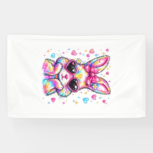 Schattige Coquette Tie Dye Konijn Paashaas Vrouwen Spandoek (Horizontaal)