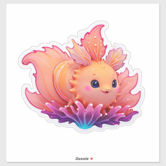 Schattige Coral Zee Plant Sticker (Vel)