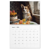 Schattige Corgi. 2024 Kalender (Mar 2026)