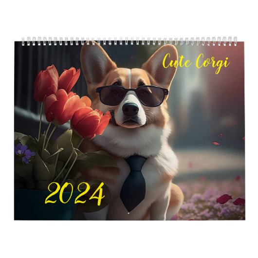 Schattige Corgi. 2024 Kalender (Hoes)