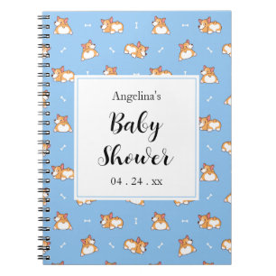 Schattige Corgi Baby shower cadeau lijst Notitiebo Notitieboek