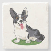 Schattige Corgi Cardigan Stenen Onderzetter (Voorkant)