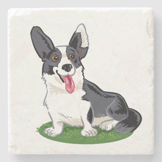 Schattige Corgi Cardigan Stenen Onderzetter (Voorkant)