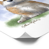 Schattige Corgi Cartoon Poster (Hoek)