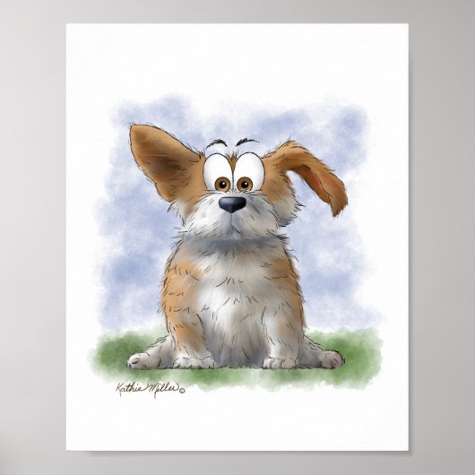 Schattige Corgi Cartoon Poster (Voorkant)