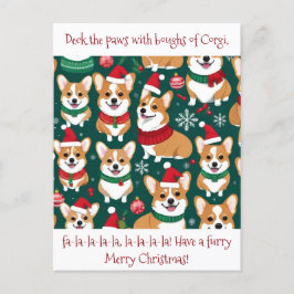 Schattige Corgi Christmas Briefkaart