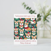 Schattige Corgi Christmas Briefkaart (Staand voorkant)