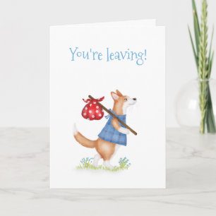 Schattige corgi corgi afscheidkaart kaart