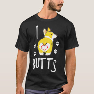 Schattige Corgi Dog I Love Corgi Butts Gezegde T-shirt