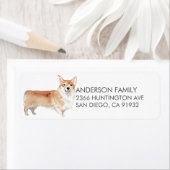 Schattige Corgi Dog Retouradreslabel Etiket (Insitu)