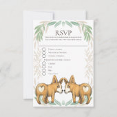 Schattige Corgi Dog Twee Grooms Gay Bruiloft RSVP (Voorkant)