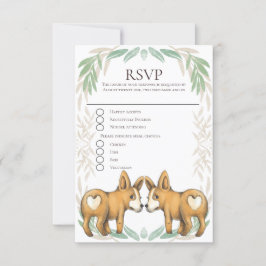 Schattige Corgi Dog Twee Grooms Gay Bruiloft RSVP Kaartje