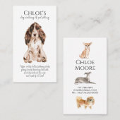 Schattige Corgi Dog Walker Pet Sitter Visitekaartj Visitekaartje (Voorkant / Achterkant)