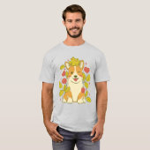 Schattige Corgi en Kikker T-shirt (Voorkant volledig)