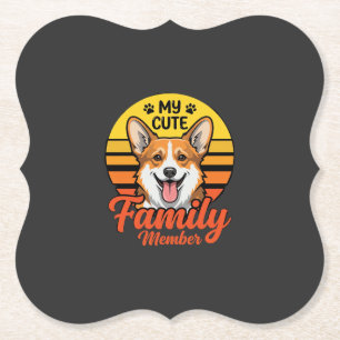 Schattige Corgi Familie Lid Hond Liefhebber Kartonnen Onderzetters