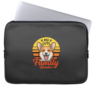 Schattige Corgi Familie Lid Hond Liefhebber Laptop Sleeve