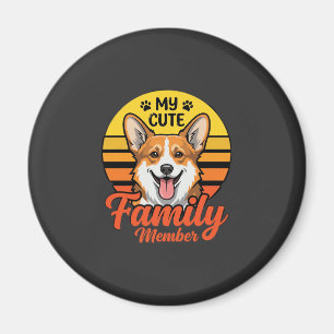 Schattige Corgi Familie Lid Hond Liefhebber Magneet