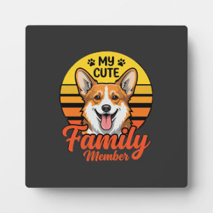 Schattige Corgi-familielid Hond Liefhebber Fotoplaat
