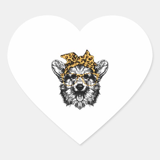 Schattige Corgi Funny Dog Lover Gift Hart Sticker (Voorkant)