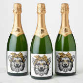 Schattige Corgi Funny Dog Lover Gift Sparkling Wijnetiket (Flessen)
