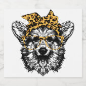 Schattige Corgi Funny Dog Lover Gift Sparkling Wijnetiket (Enkel label)