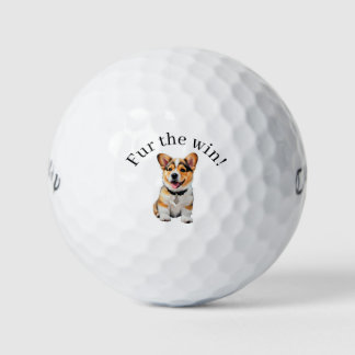 Schattige Corgi 'Fur the Win!' Hondenliefhebbers Golfballen