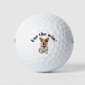 Schattige Corgi 'Fur the Win!' Hondenliefhebbers Golfballen (Voorkant)