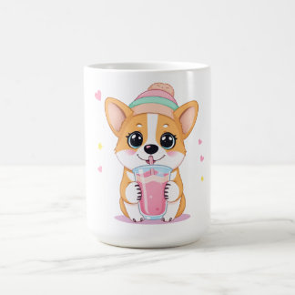 Schattige Corgi Genieten van een Smoothie Koffiemok