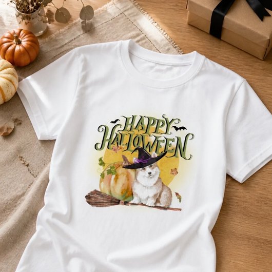 Schattige Corgi Halloween T-shirt