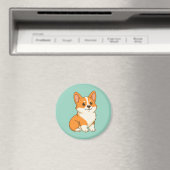 Schattige Corgi Hond Groen Magneet (Insitu (Vaatwasser))