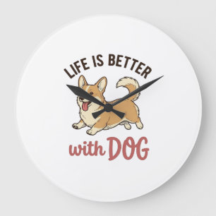 Schattige Corgi Hond Leven Is Beter Met Hond Desig Grote Klok