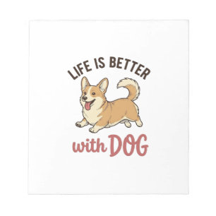 Schattige Corgi Hond Leven Is Beter Met Hond Desig Notitieblok