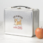 Schattige Corgi Hond Leven Is Better Met Hond Desi (In situ)