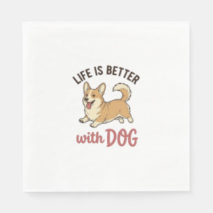 Schattige Corgi Hond Leven Is Better Met Hond Desi Servet