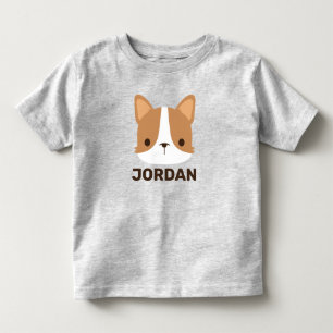 Schattige Corgi-hond met gepersonaliseerde naam Kinder Shirts
