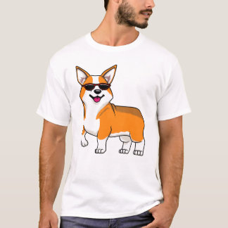 Schattige Corgi-hond met zonnebril T-shirt