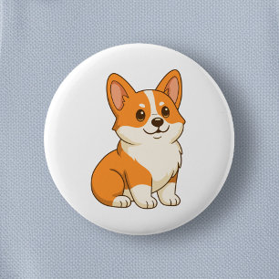 Schattige Corgi Hond Ronde Button 5,7 Cm