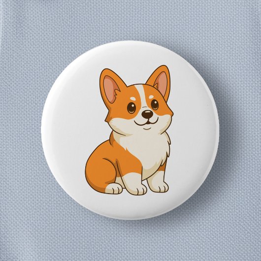 Schattige Corgi Hond Ronde Button 5,7 Cm