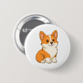 Schattige Corgi Hond Ronde Button 5,7 Cm (Voorkant /achterkant)