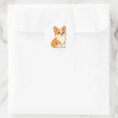 Schattige Corgi Hond Ronde Sticker (Tas)