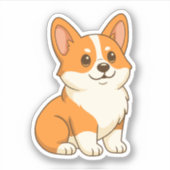 Schattige Corgi Hond Sticker (Voorkant)