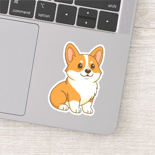 Schattige Corgi Hond Sticker (Detail)