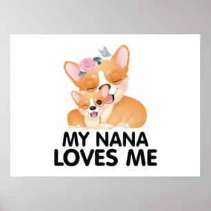 Schattige Corgi Honden - Mijn Oma Houdt Van Me Poster