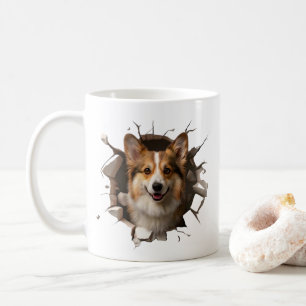 Schattige Corgi in een gebarsten mok - cadeau voor